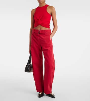 Gathered cotton-blend tank top | Magda Butrym