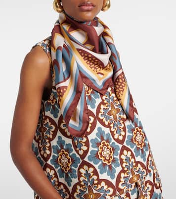 Foulard in twill di seta con stampa | La DoubleJ