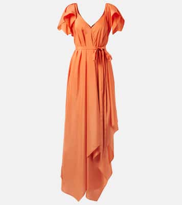 Vestido largo Plumet de seda con volantes | Joseph