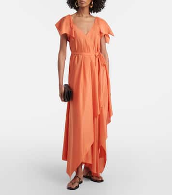 Vestido largo Plumet de seda con volantes | Joseph