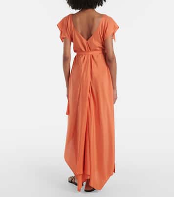 Vestido largo Plumet de seda con volantes | Joseph