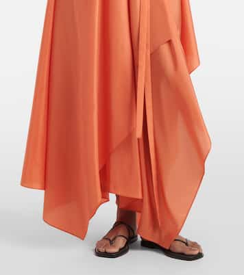 Vestido largo Plumet de seda con volantes | Joseph