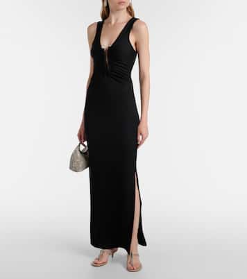 Crystal Pin embellished jersey maxi dress | Christopher Esber