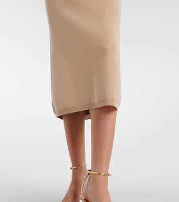 Jupe crayon en coton et cachemire | Alessandra Rich