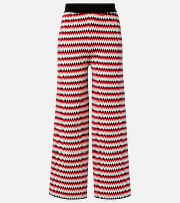 Checkers knitted wide-leg pants | La DoubleJ