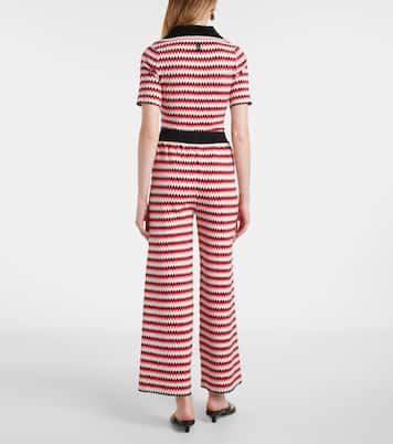 Checkers knitted wide-leg pants | La DoubleJ