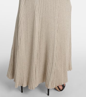 Ribbed-knit halterneck lamé maxi dress | Tom Ford