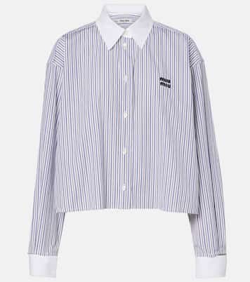 Striped cotton poplin shirt | Miu Miu