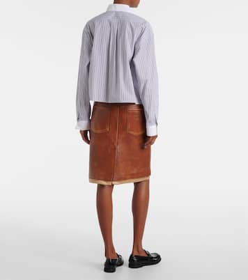 Striped cotton poplin shirt | Miu Miu