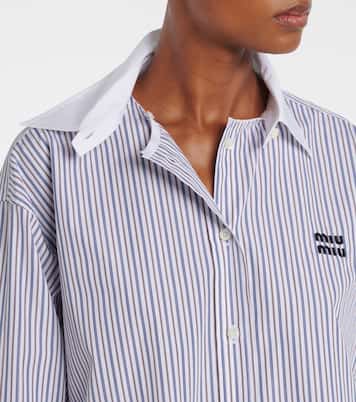 Striped cotton poplin shirt | Miu Miu