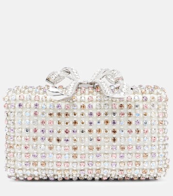 Bow Mini crystal-embellished clutch | Self-Portrait