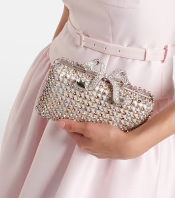 Bow Mini crystal-embellished clutch | Self-Portrait