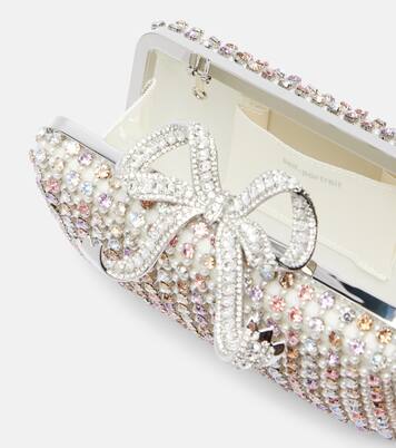 Bow Mini crystal-embellished clutch | Self-Portrait