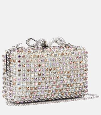 Bow Mini crystal-embellished clutch | Self-Portrait