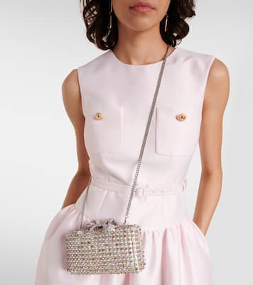 Bow Mini crystal-embellished clutch | Self-Portrait