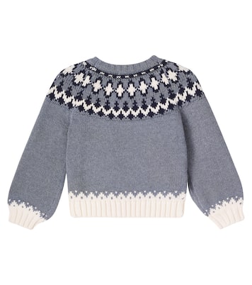 Intarsia cotton and wool sweater | Chloé Kids