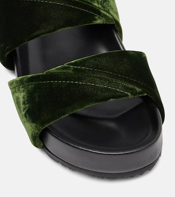 Leather-trimmed velvet slides | Dries Van Noten