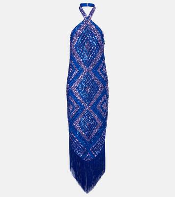 Nina fringed sequined maxi dress | Taller Marmo