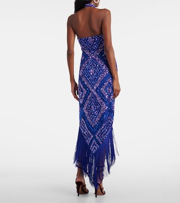 Nina fringed sequined maxi dress | Taller Marmo