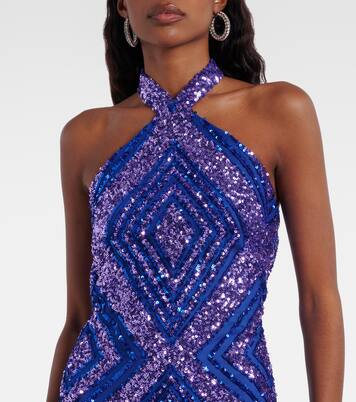 Nina fringed sequined maxi dress | Taller Marmo