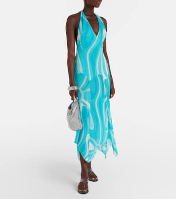 Abito midi Iride in jersey con scollo all’americana | Pucci