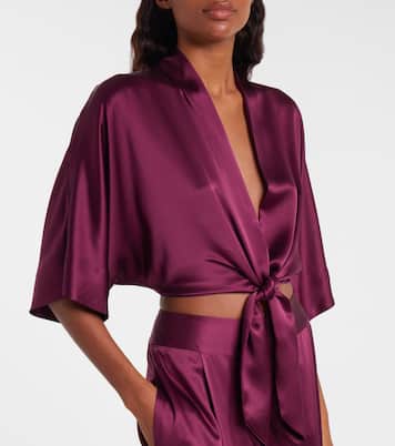 Cropped silk charmeuse top | The Sei