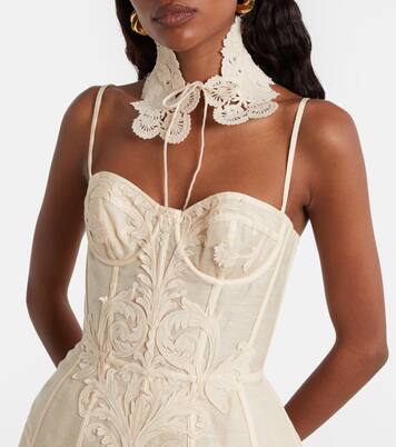 Rebellion linen and silk bustier dress | Zimmermann