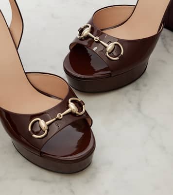 Lady Horsebit 85 patent leather sandals | Gucci