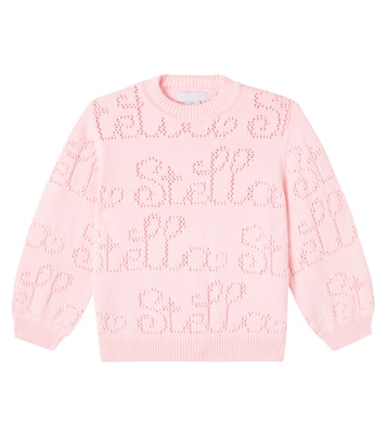 Logo open-knit cotton sweater | Stella McCartney Kids
