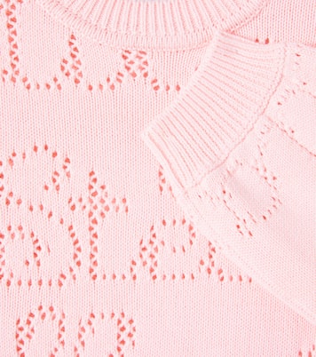 Logo open-knit cotton sweater | Stella McCartney Kids