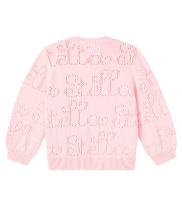 Logo open-knit cotton sweater | Stella McCartney Kids