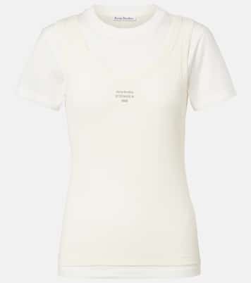 Layered logo cotton-blend T-shirt | Acne Studios