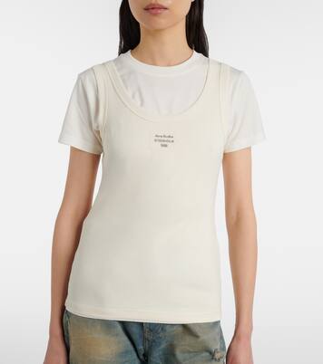 Layered logo cotton-blend T-shirt | Acne Studios