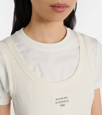 Layered logo cotton-blend T-shirt | Acne Studios