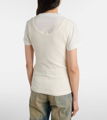 Layered logo cotton-blend T-shirt | Acne Studios