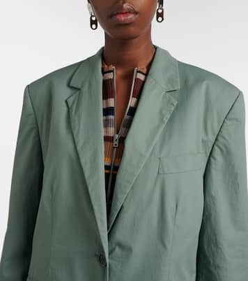 Scarf-detail oversized cotton twill blazer | Acne Studios