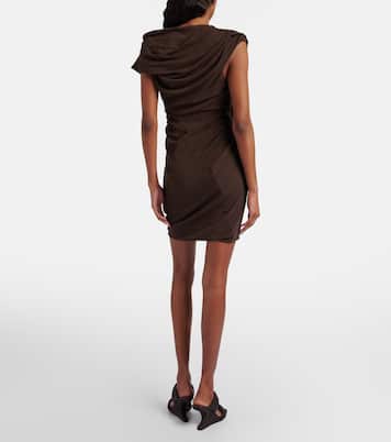 Draped cotton-blend minidress | Entire Studios