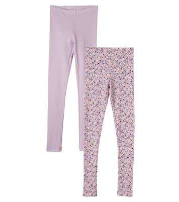 Jules set of 2 cotton-blend leggings | Wheat