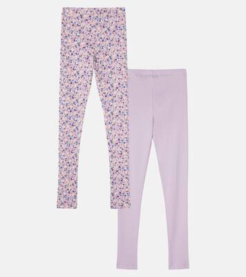 Jules set of 2 cotton-blend leggings | Wheat