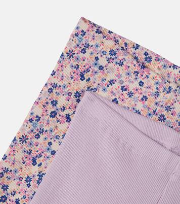 Jules set of 2 cotton-blend leggings | Wheat