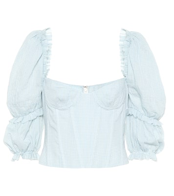 Top Oceanic de algodón con diseño gingham | Brock Collection