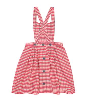 Donnington checked pinafore dress | Caramel