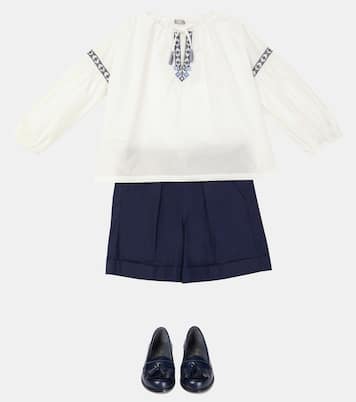 Blusa in cotone con ricamo | Il Gufo