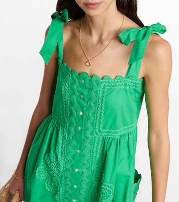 Embroidered cotton poplin midi dress | Juliet Dunn