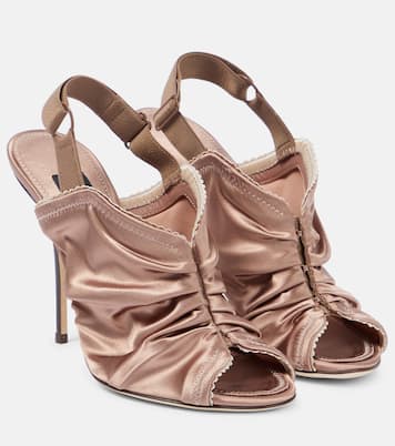 Slingback-Sandalen aus Satin | Dolce&Gabbana