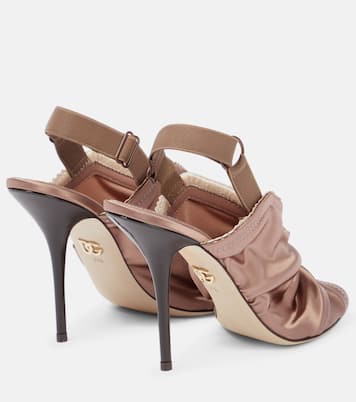 Slingback-Sandalen aus Satin | Dolce&Gabbana