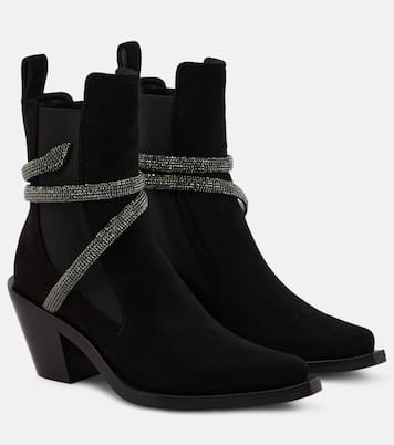 Embellished suede ankle boots | Rene Caovilla