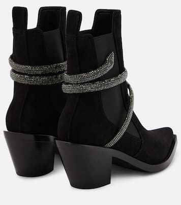 Embellished suede ankle boots | Rene Caovilla