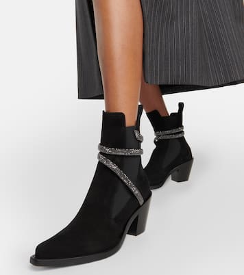 Embellished suede ankle boots | Rene Caovilla
