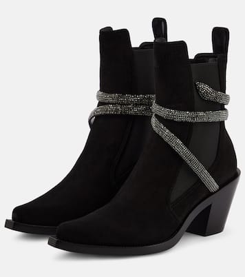 Embellished suede ankle boots | Rene Caovilla